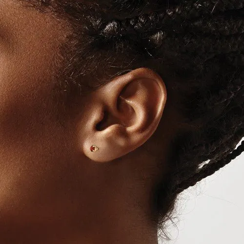 Kids 14K Yellow Gold Birthstone Stud Screwback Earrings
