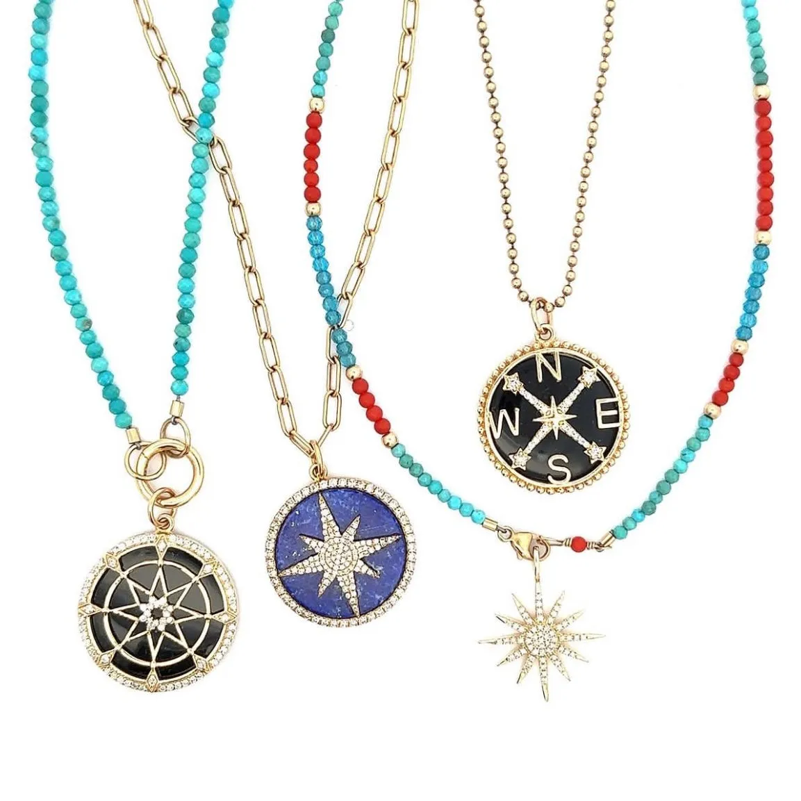 Lapis and Diamond Starburst Compass