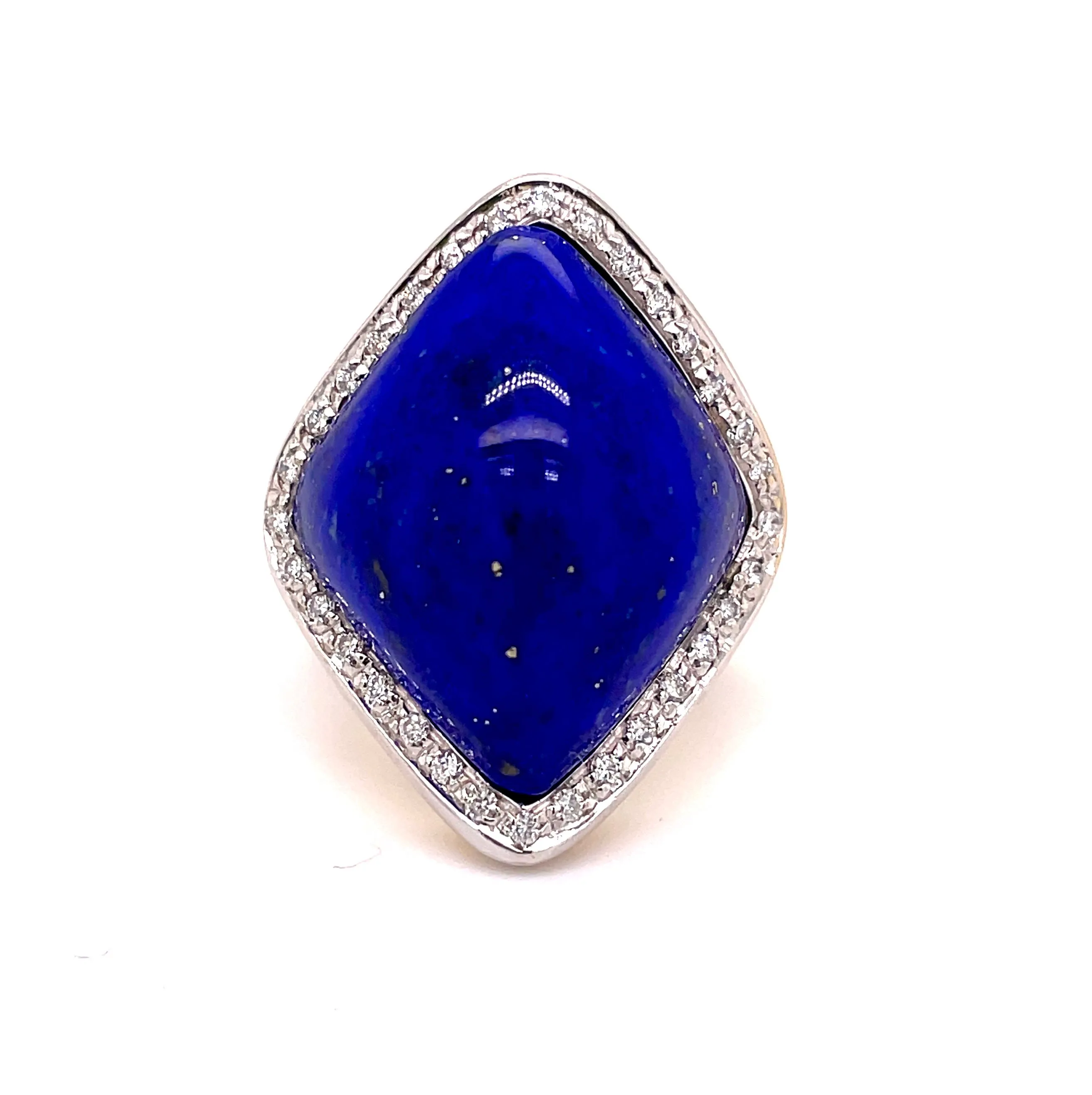 Lapis Lazuli & Diamond Italian Ring