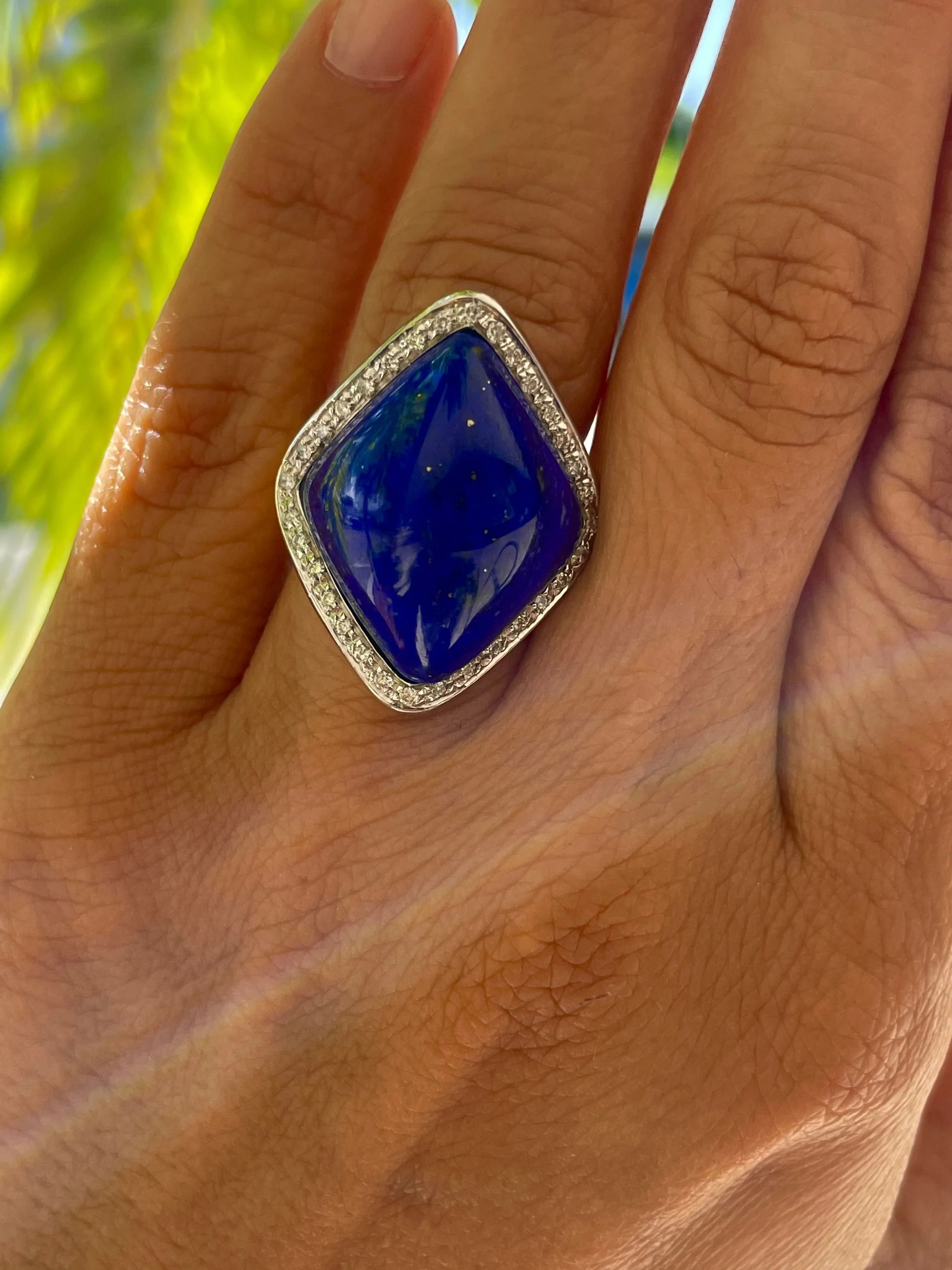Lapis Lazuli & Diamond Italian Ring