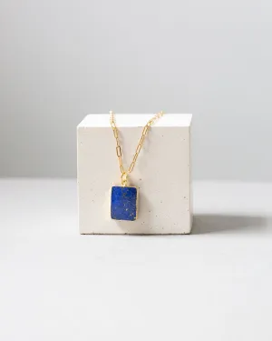Lapis Lazuli Rectangular Gem Tablet – Gold Vermeil
