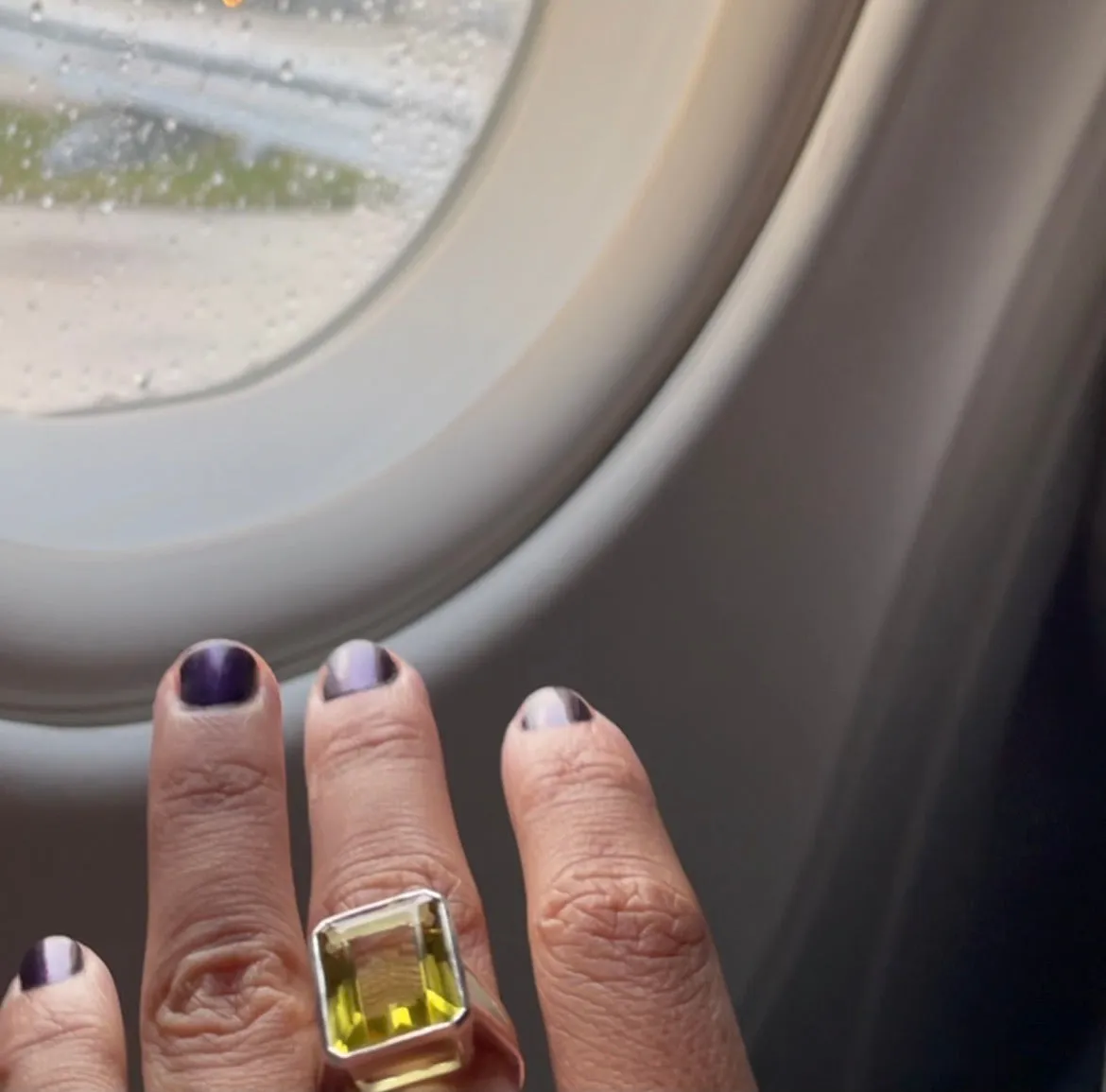 Lemon Quartz Silver Ring, .925 Sterling Silver Natural Gemstone Emerald Cut Cocktail  Statement Ring