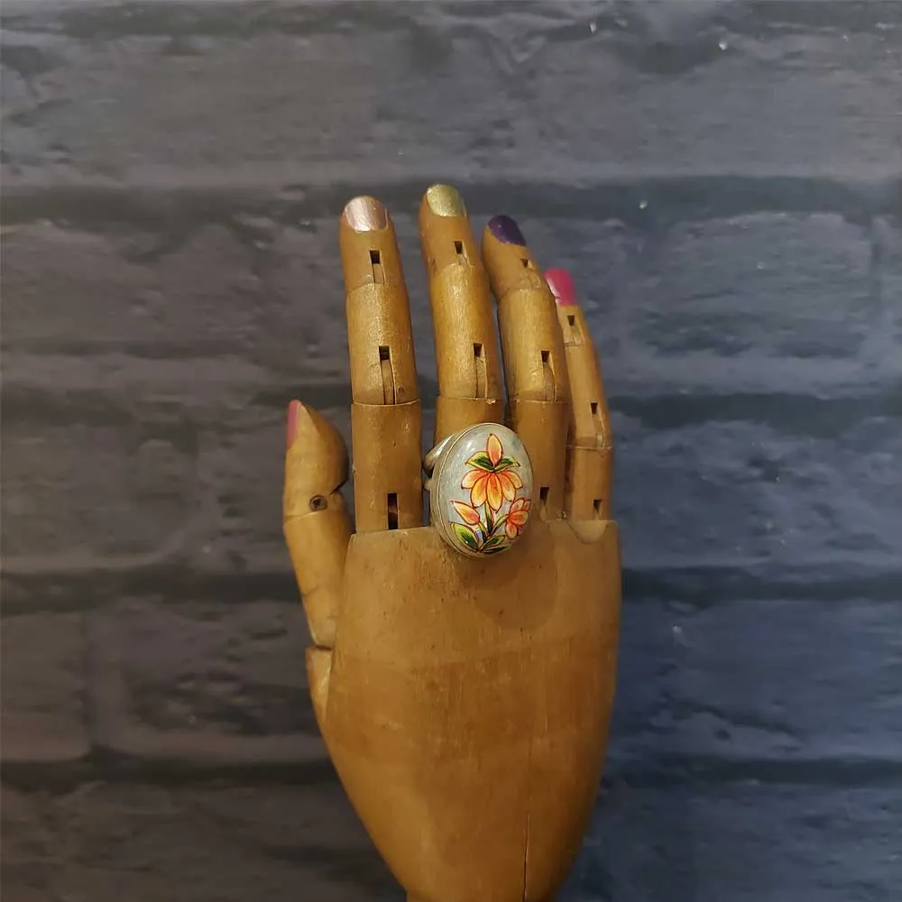 Lotus Enamel Ring