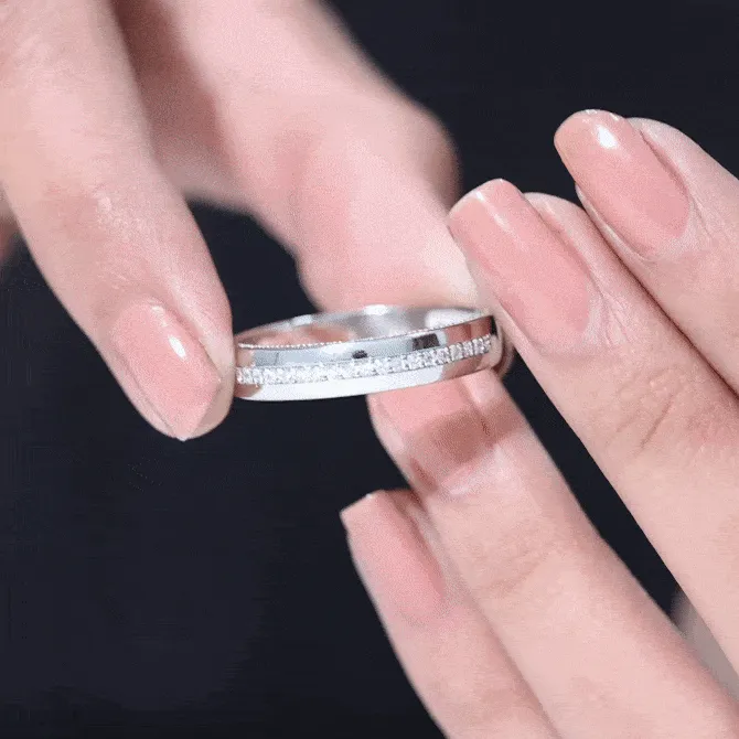 Moissanite Classic Wedding Band Ring For Men