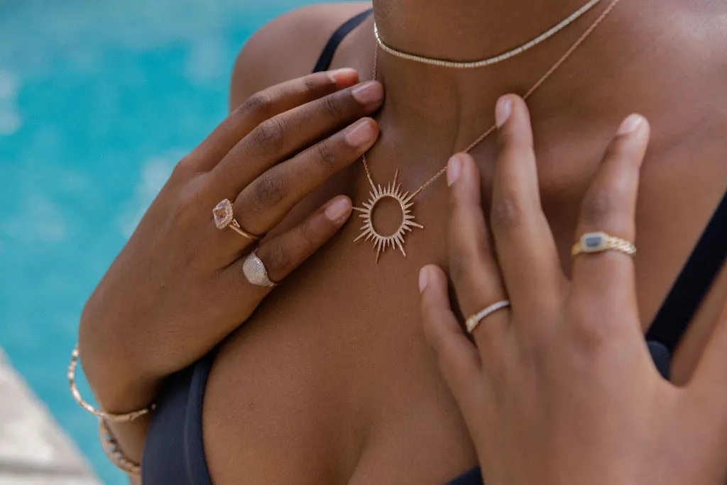 MORGANITE WITH DIAMOND HALO COCKTAIL RING