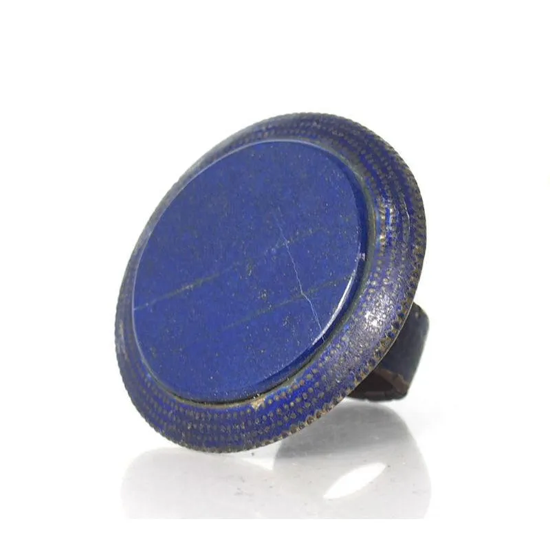 Multan Valley Lapis Lazuli Enamel Rings Mid 20th Century 3
