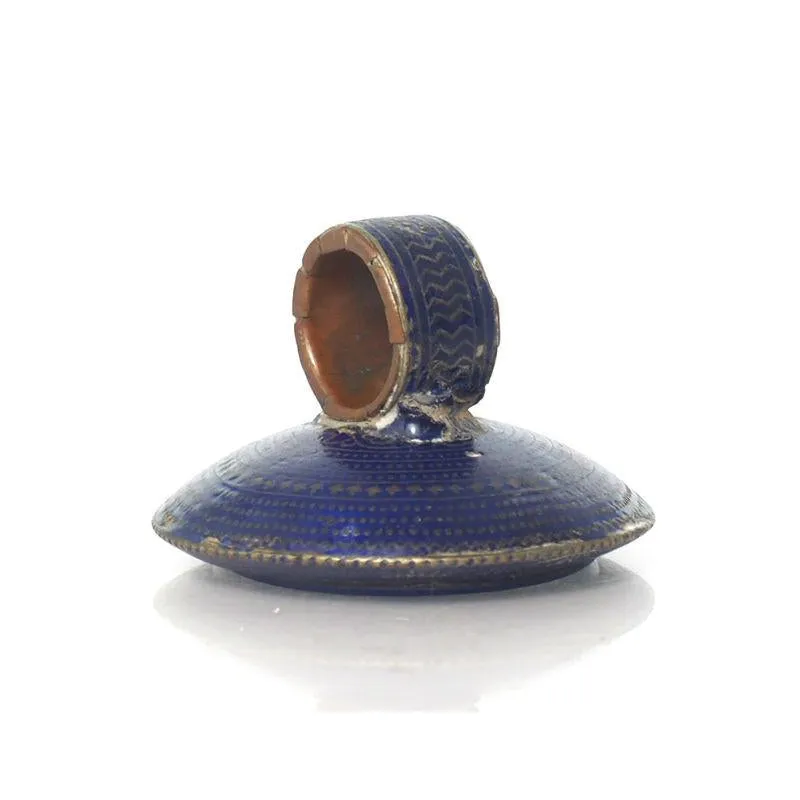 Multan Valley Lapis Lazuli Enamel Rings Mid 20th Century 3