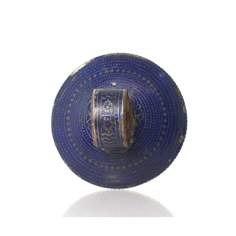 Multan Valley Lapis Lazuli Enamel Rings Mid 20th Century 3