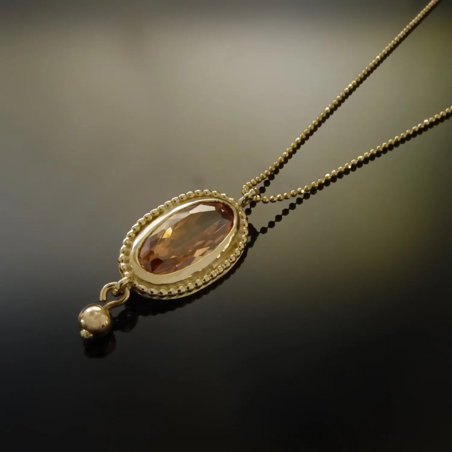 NG4740 Oval Blue Quartz Gold Necklace