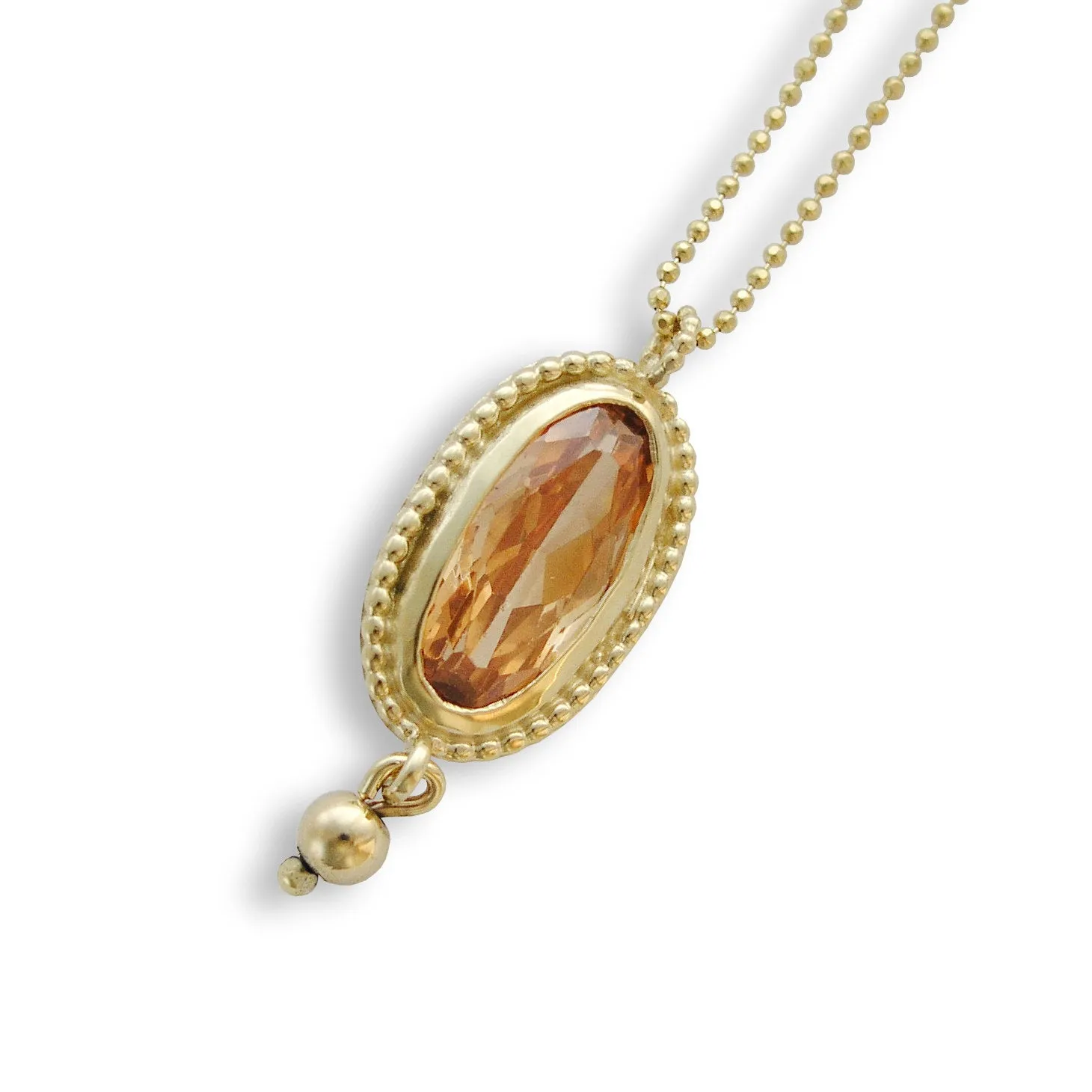 NG4740 Oval Blue Quartz Gold Necklace