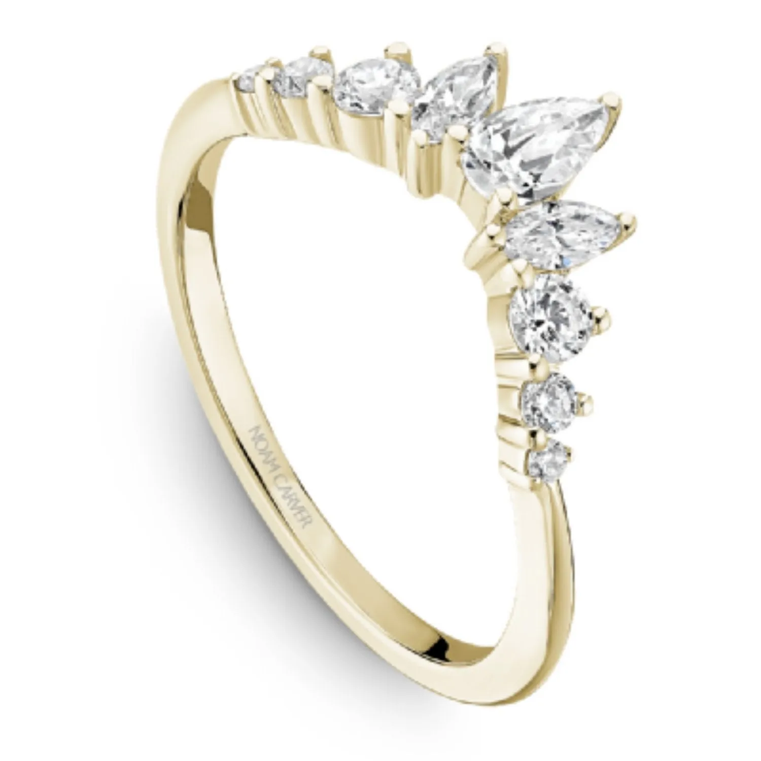 Noam Carver Tiara Pear Cut Diamond Wedding Band