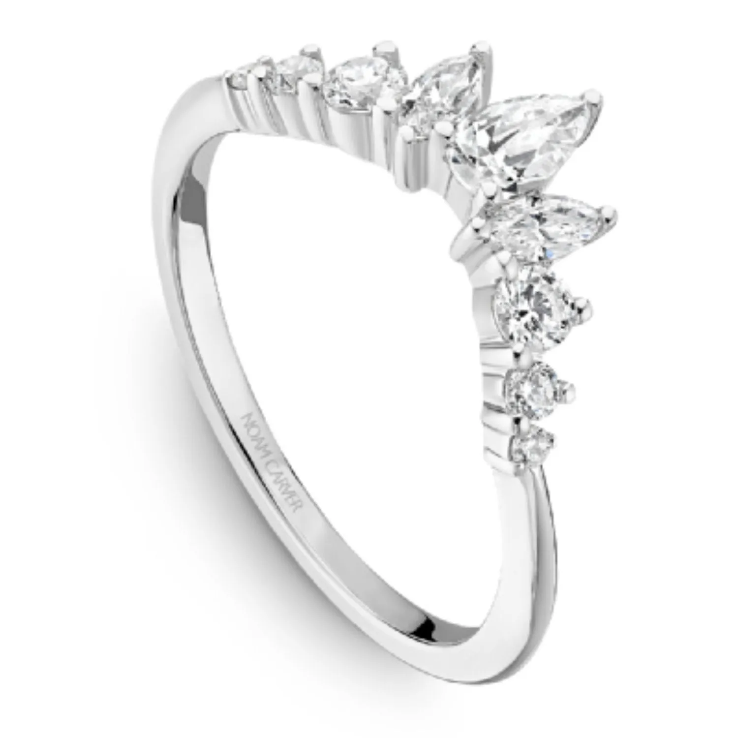 Noam Carver Tiara Pear Cut Diamond Wedding Band