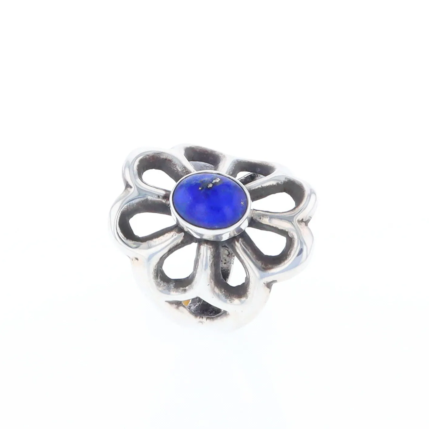 Open Floral Lapis Ring