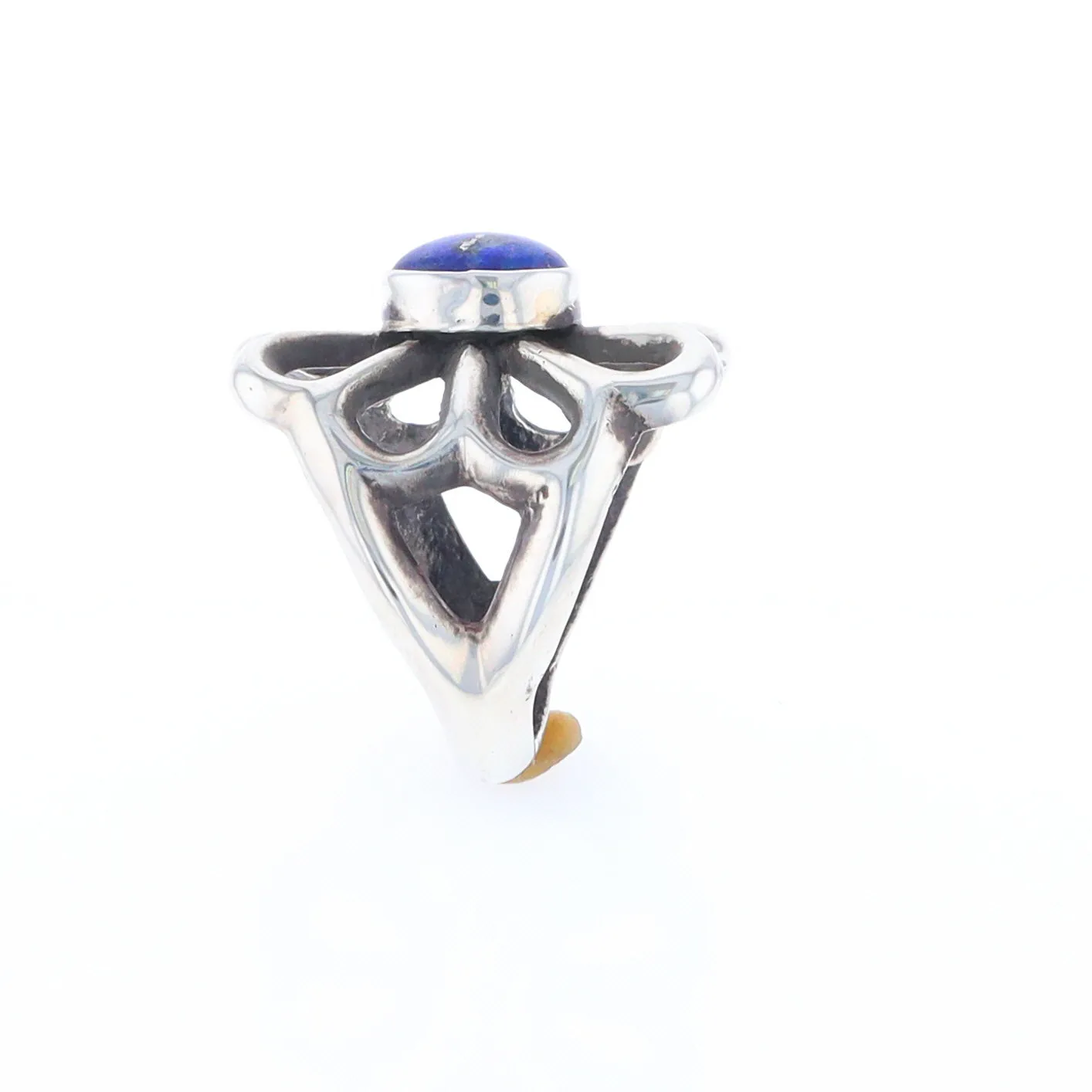 Open Floral Lapis Ring