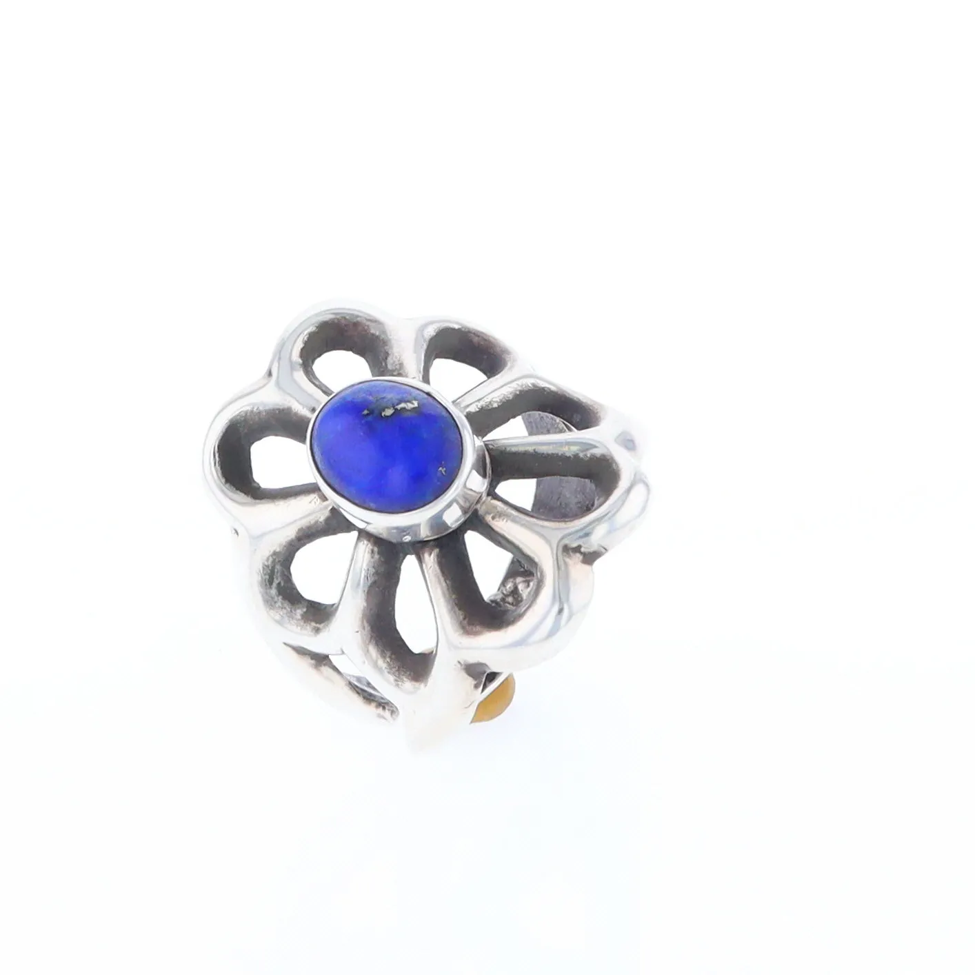 Open Floral Lapis Ring