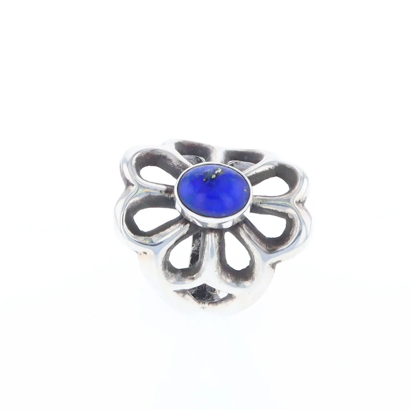 Open Floral Lapis Ring