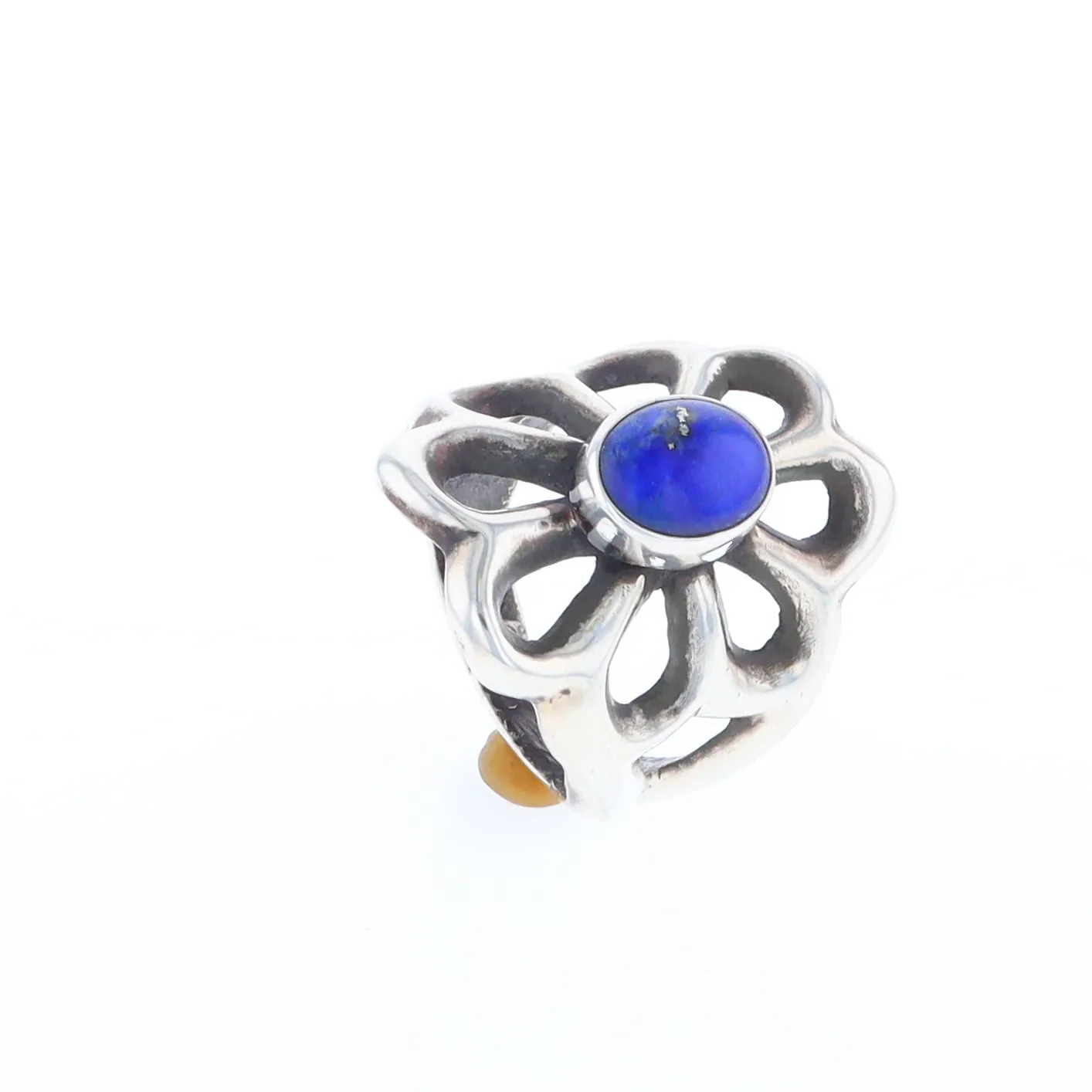 Open Floral Lapis Ring