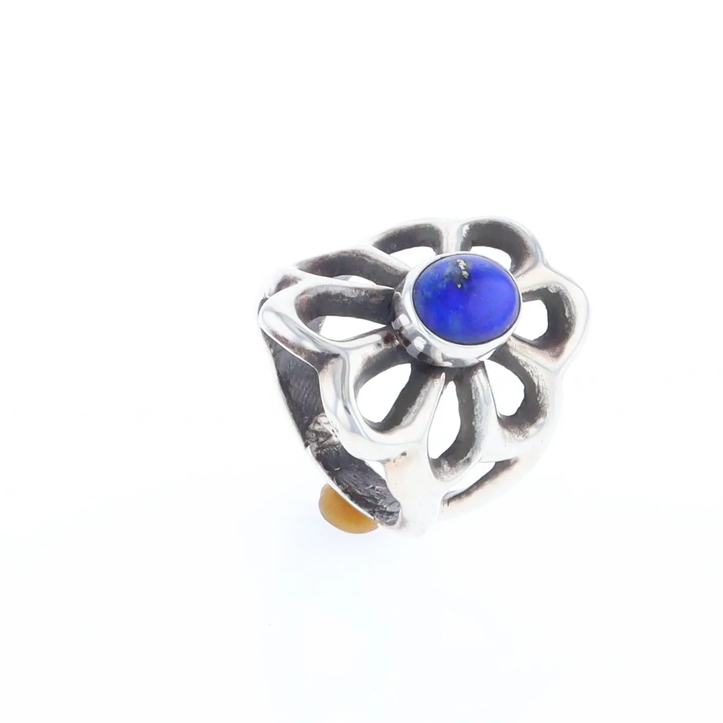 Open Floral Lapis Ring