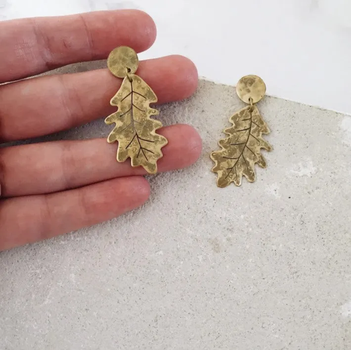 PetiteFraise | Oak Leaf Post Earrings | Women's