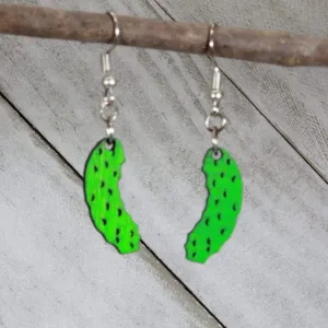 Pickle Wooden Dangle Earrings by Cate's Concepts, LLC
