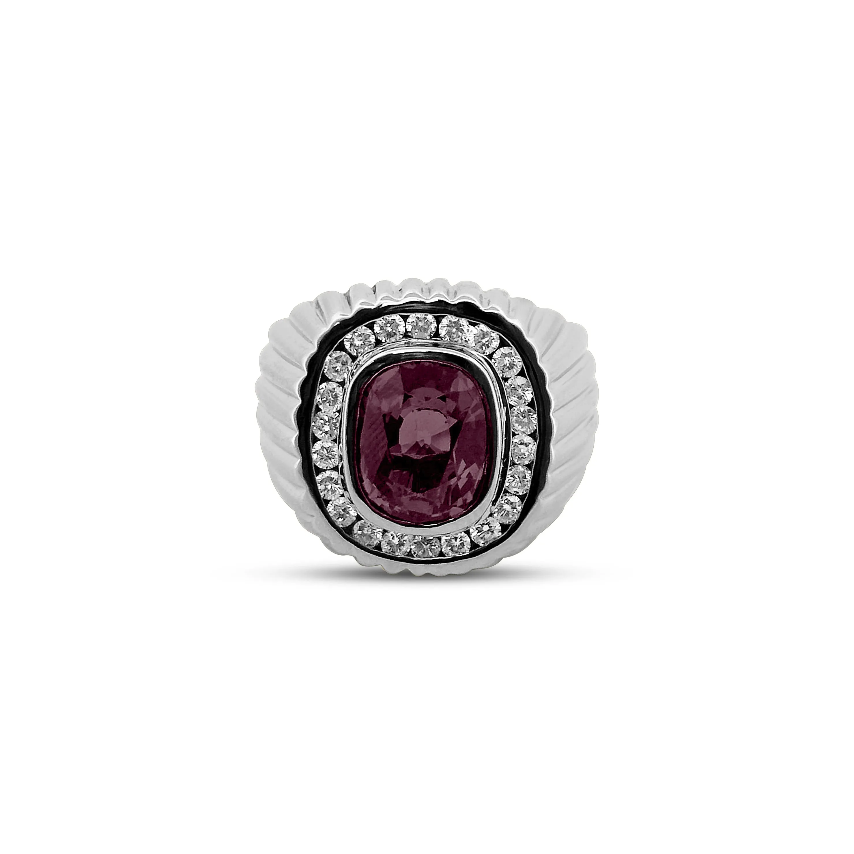 Purple Spinel and Diamond Cocktail Ring in 18k White Gold