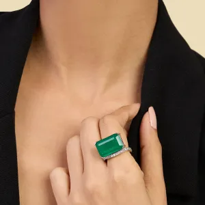 Radiant Emerald Cut Cocktail Ring