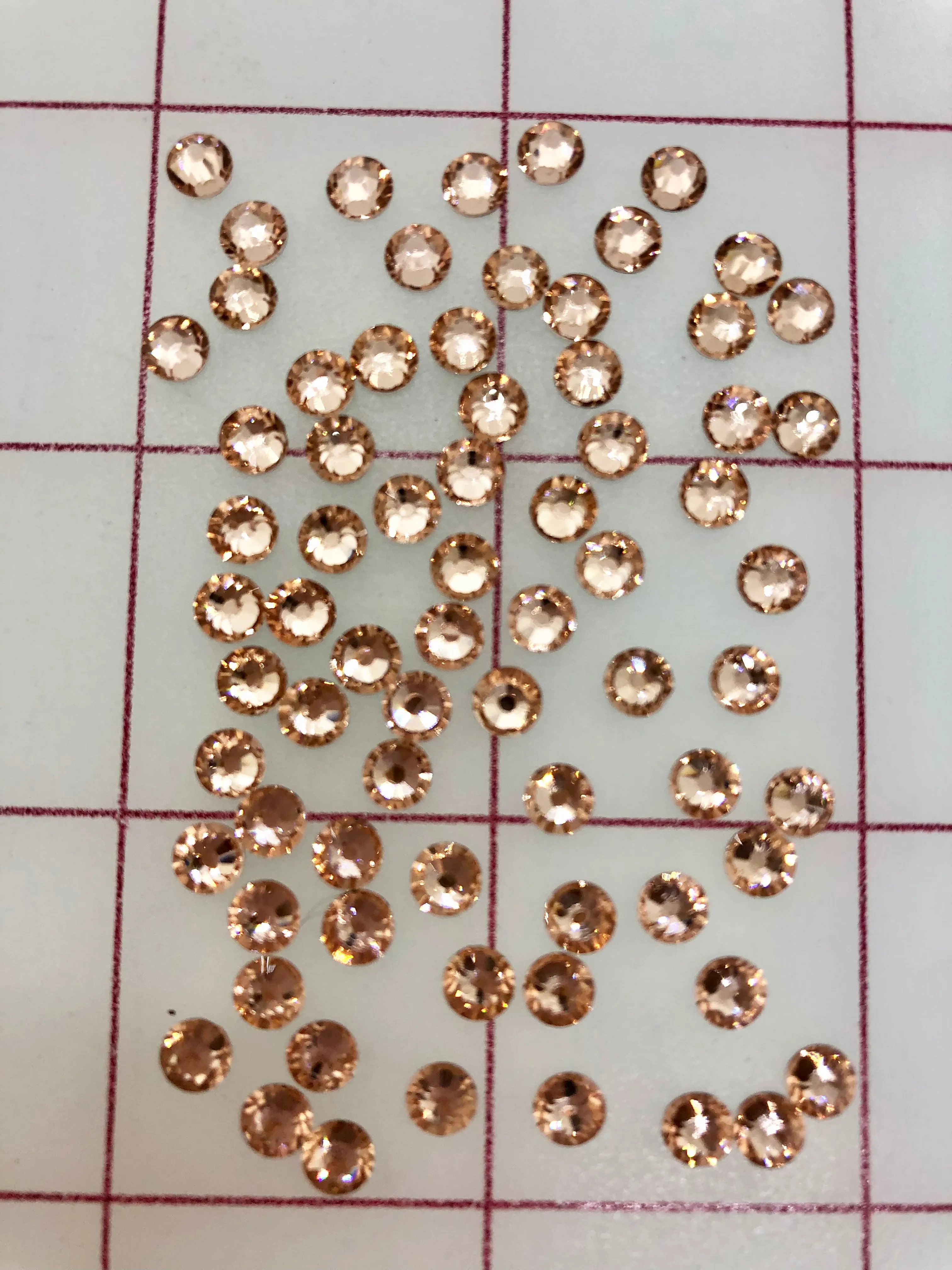 Rhinestones - 20ss Czech "Bright-Cut" Light Peach Flat Back
