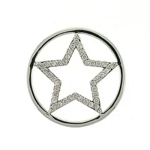 Rhodium Brass Pendant with AAA Grade CZ in Clear for Women Clear Stone Color Style LOA316