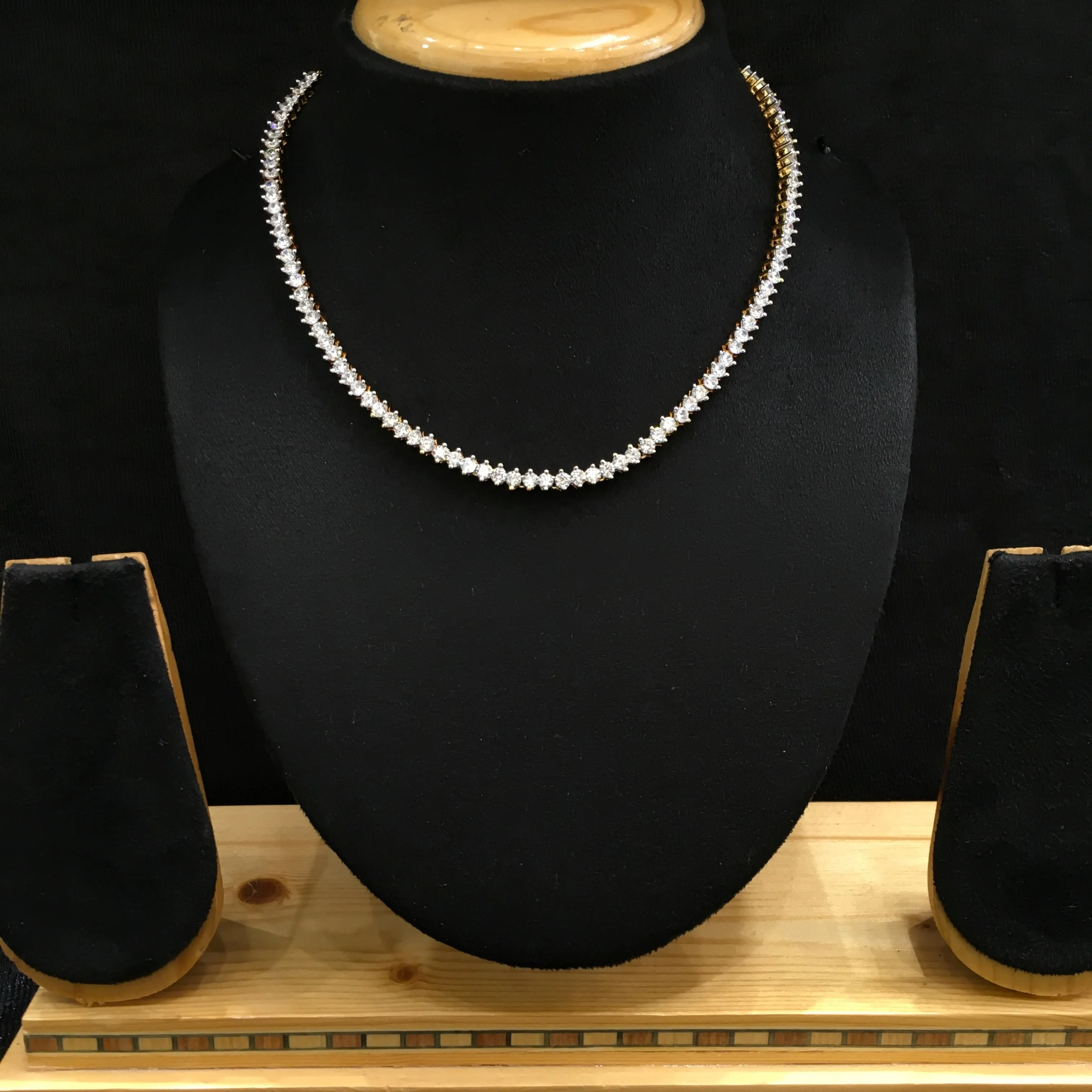 Round Neck Zircon/AD Necklace 6195-08