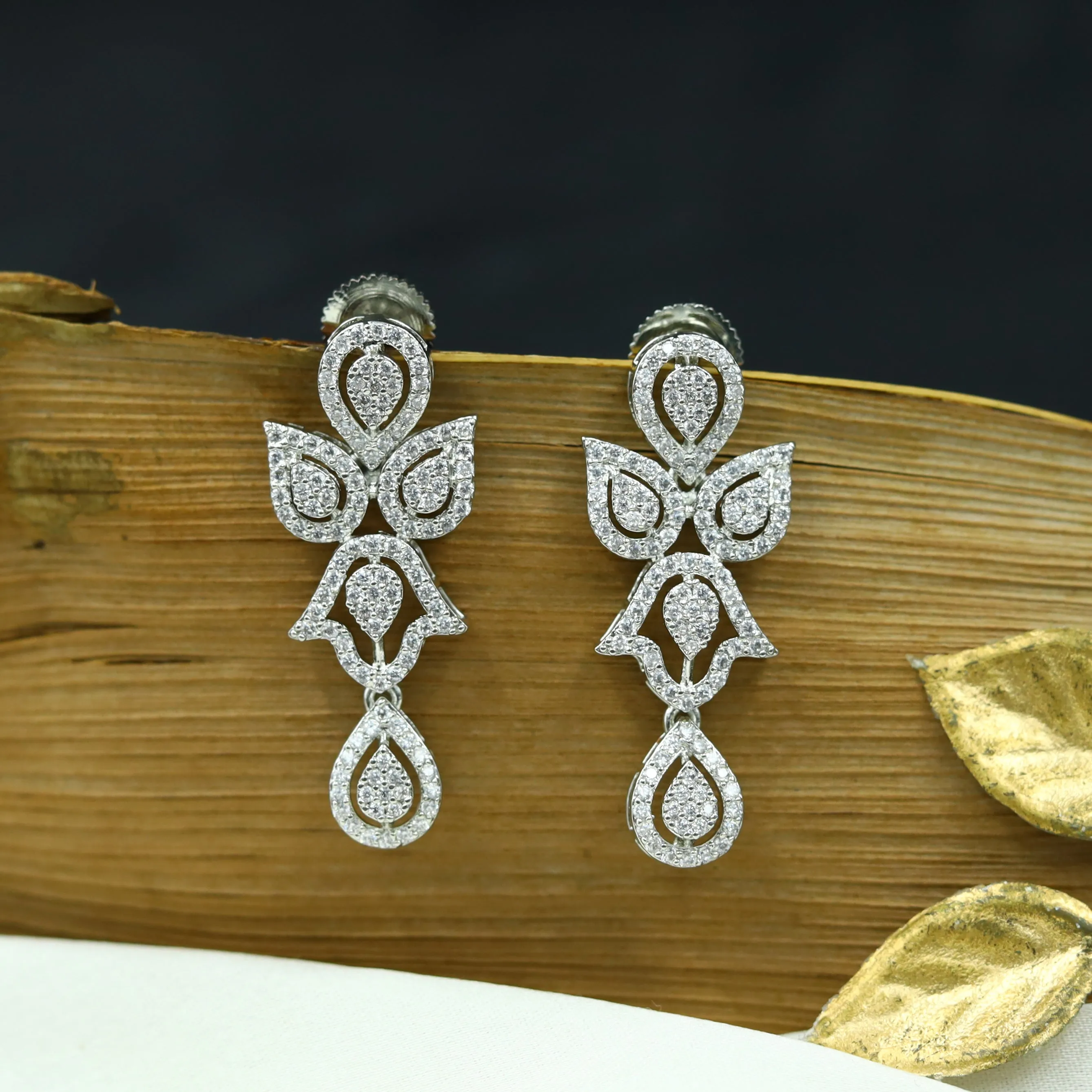 Round Neck Zircon/AD Necklace Set 4128-69