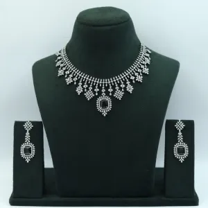 Round Neck Zircon/AD Necklace Set 4131-69