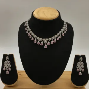 Round Neck Zircon/AD Necklace Set 8575-08