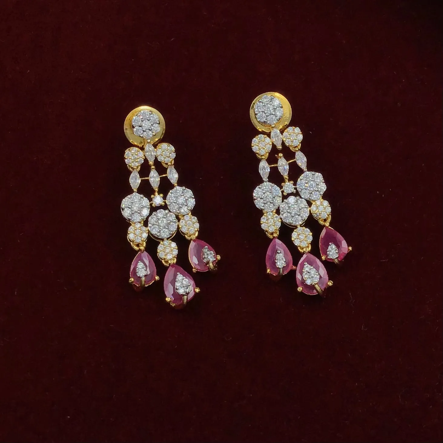 Round Neck Zircon/AD Necklace Set 8576-08