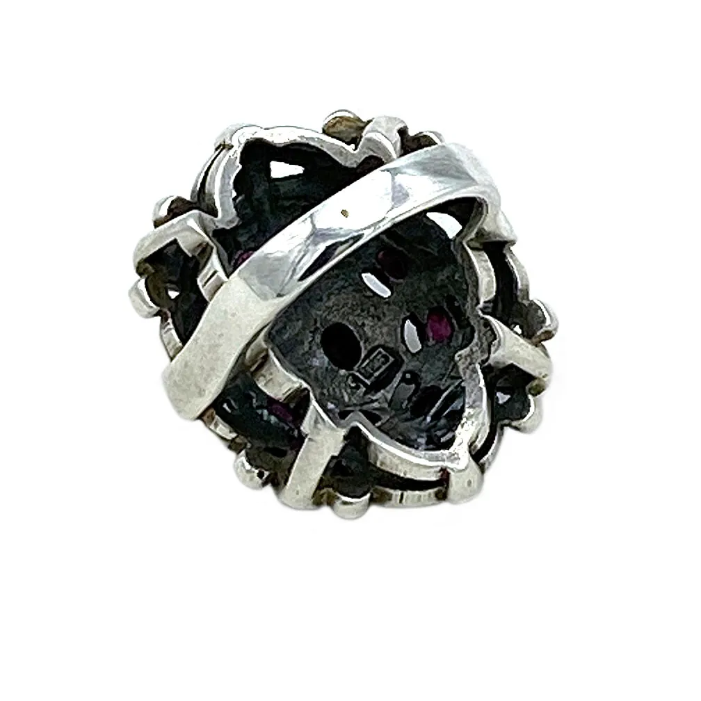 Ruby and Marcasite Sterling Cocktail Ring