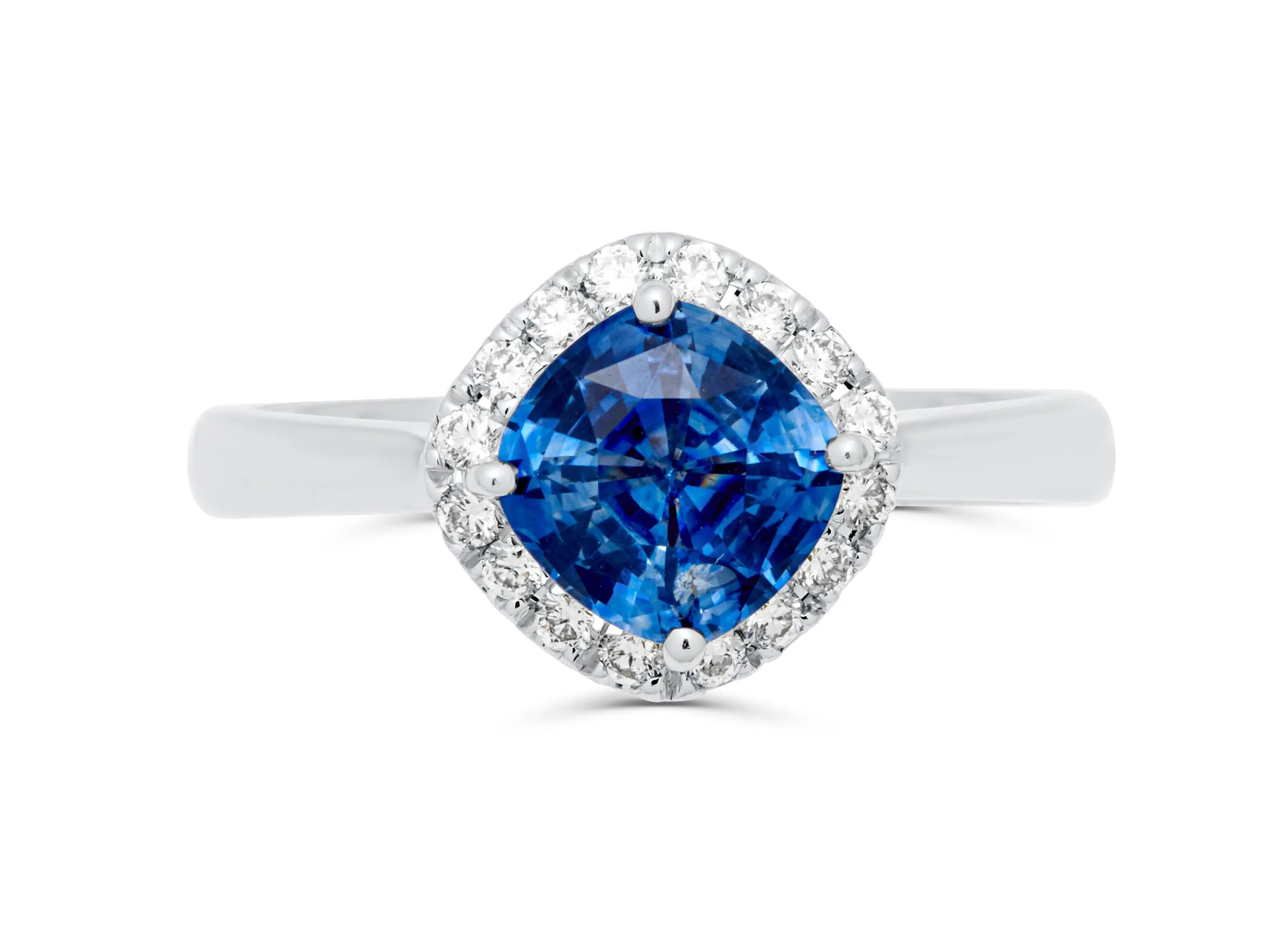 Sapphire Cushion Cut Day-Dream Platinum Ring