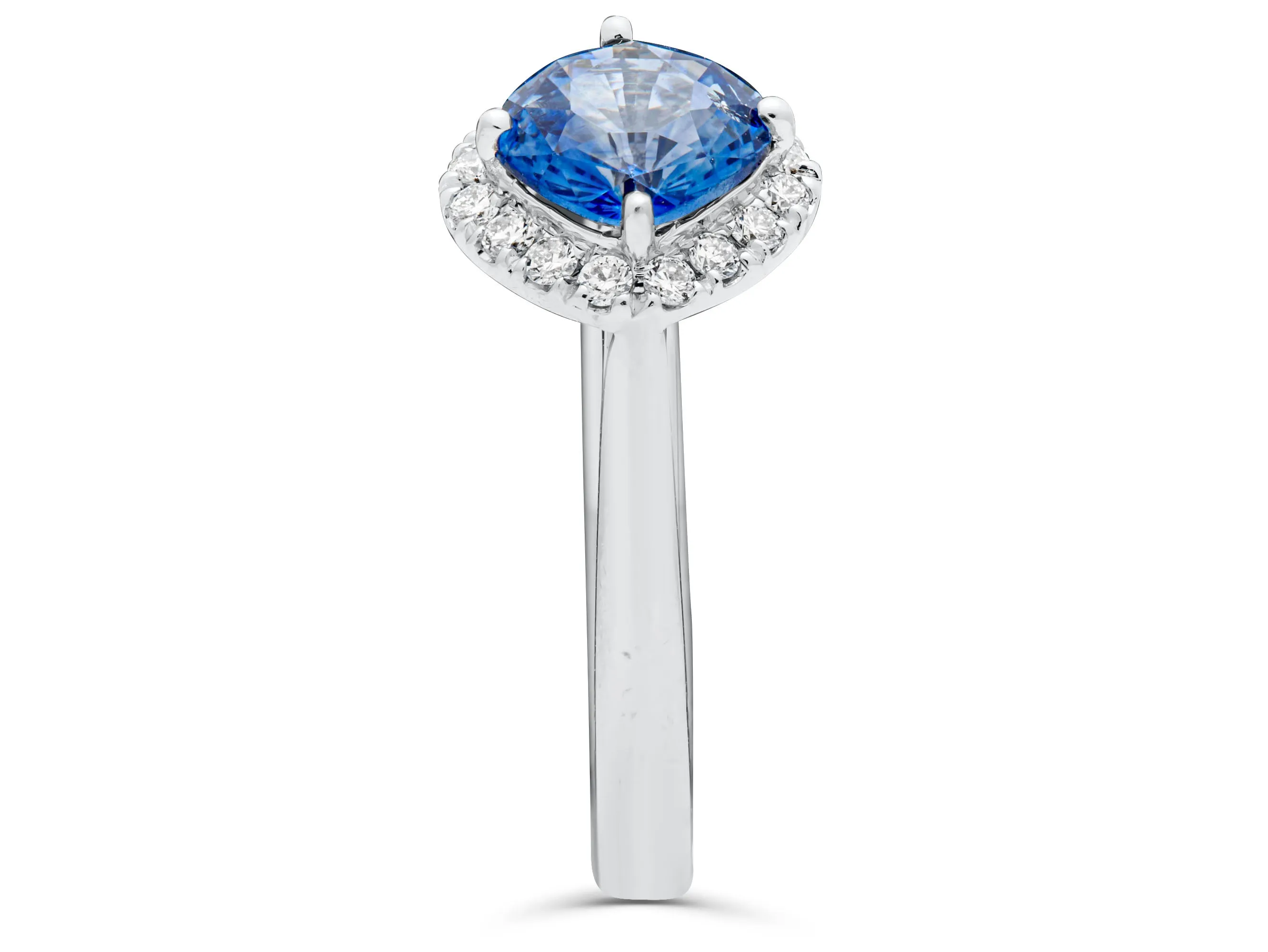Sapphire Cushion Cut Day-Dream Platinum Ring