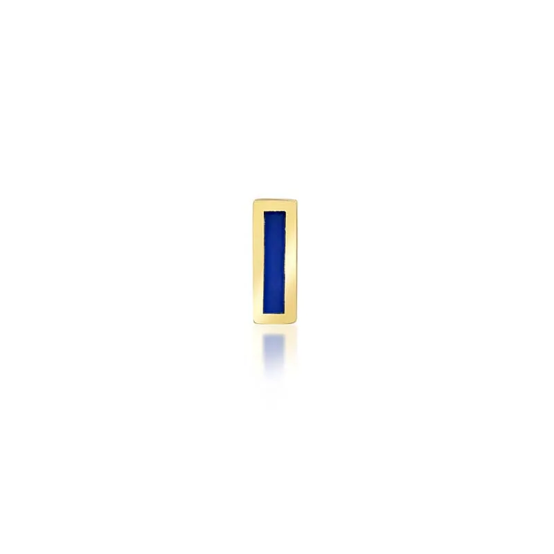 Single Lapis Inlay Bar Stud