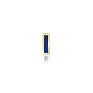 Single Lapis Inlay Bar Stud