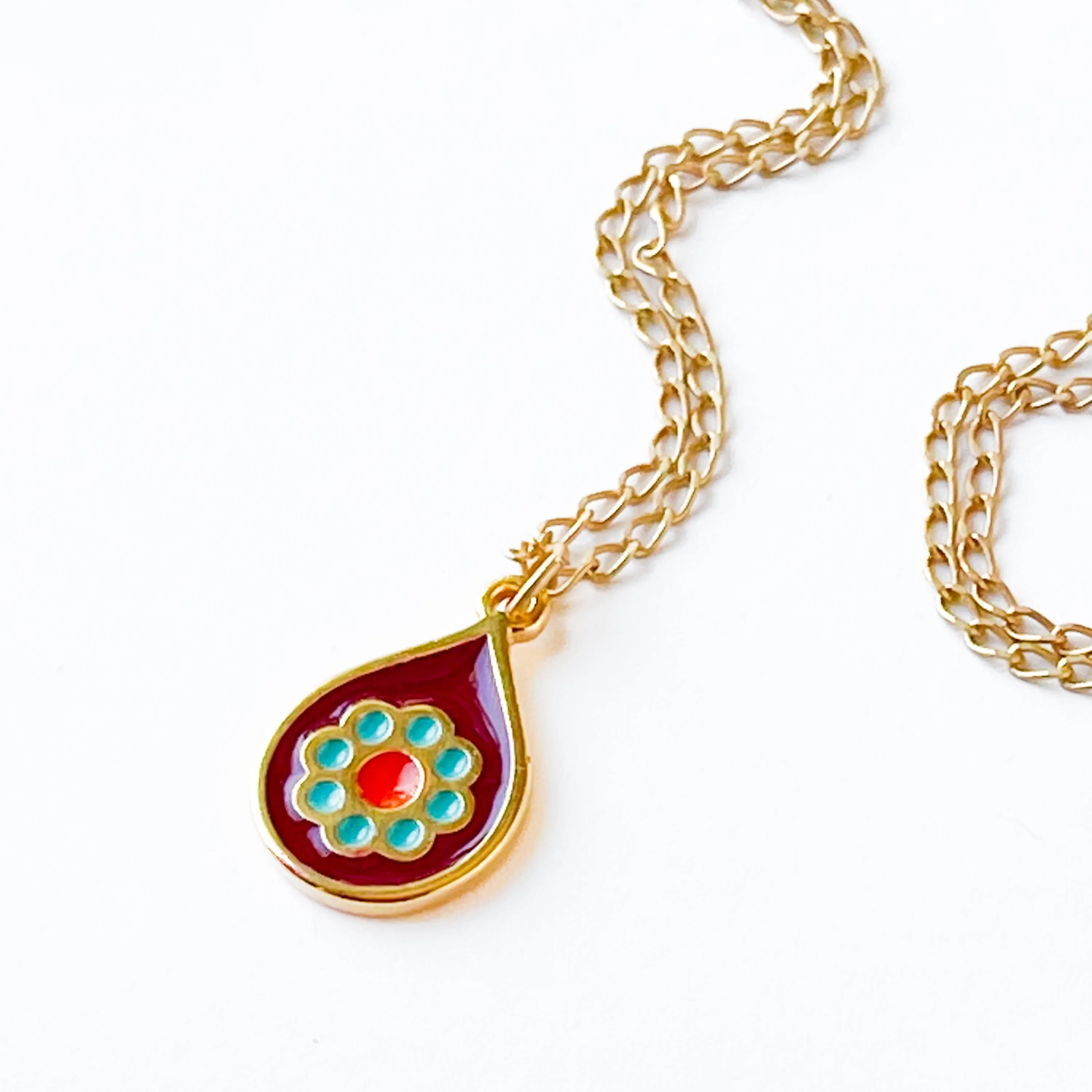 Small Retro Boho Pendant Necklace - WS
