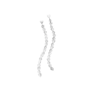 Small White Gold Wings of Love Drop Earrings