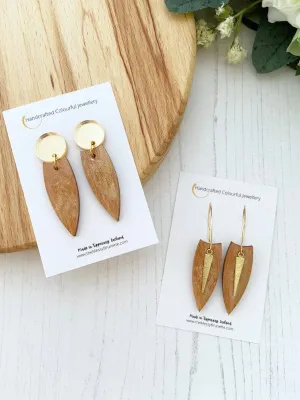 Small Wood Dangle Drops
