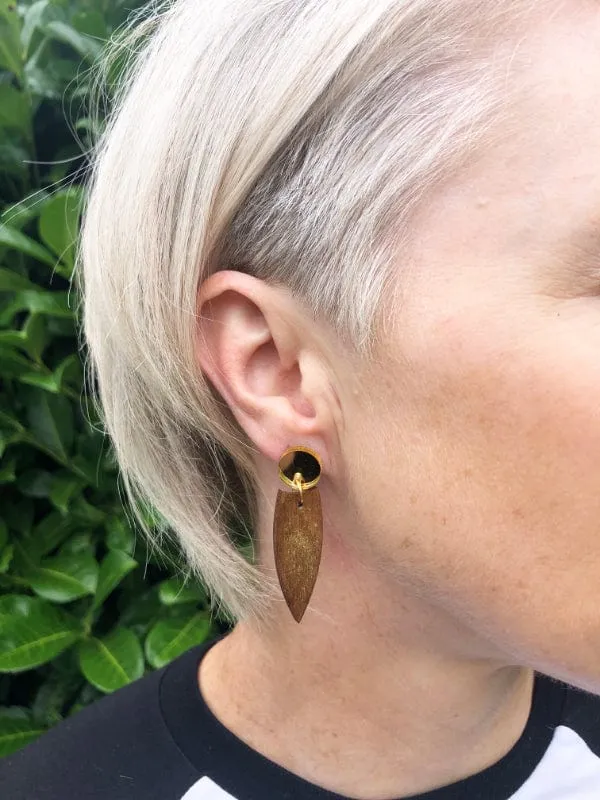 Small Wood Dangle Drops