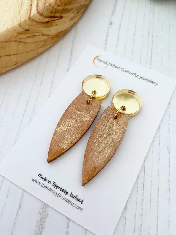 Small Wood Dangle Drops