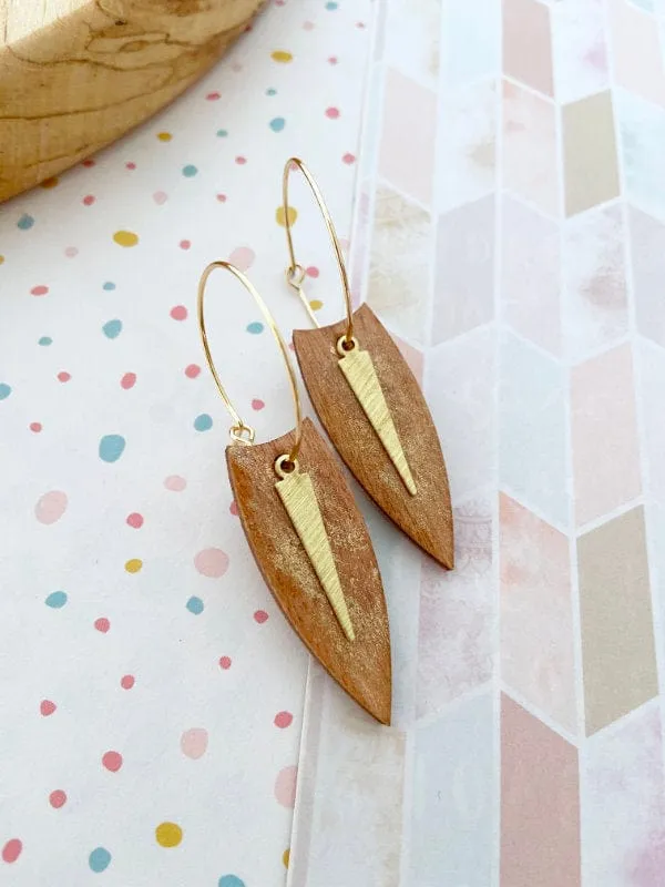 Small Wood Dangle Drops