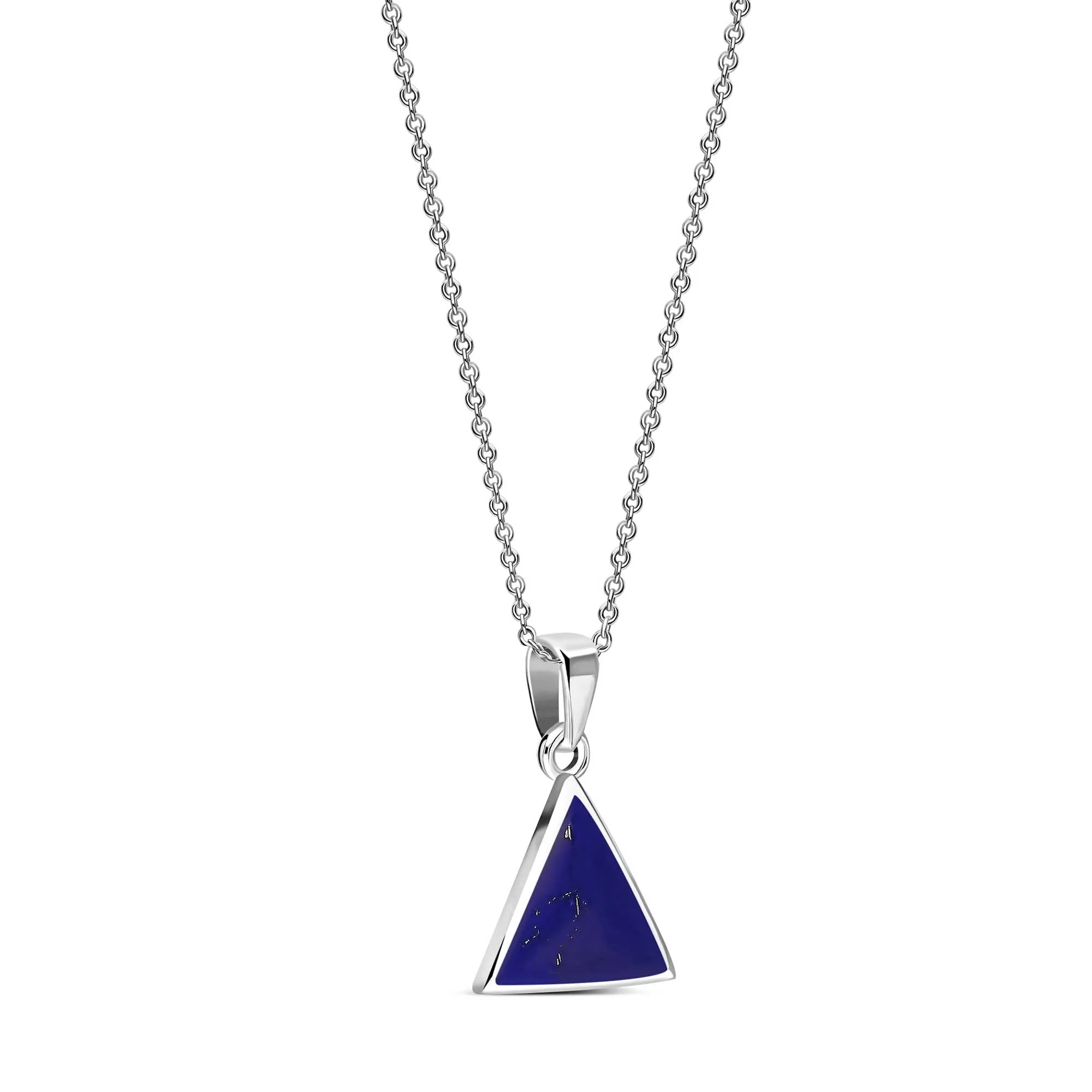 Sterling Silver Lapis Lazuli Triangle Pendant