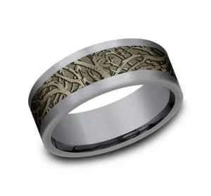 Tantalum GR/BR 8 mm Enchanted forest Wedding Band Size 10