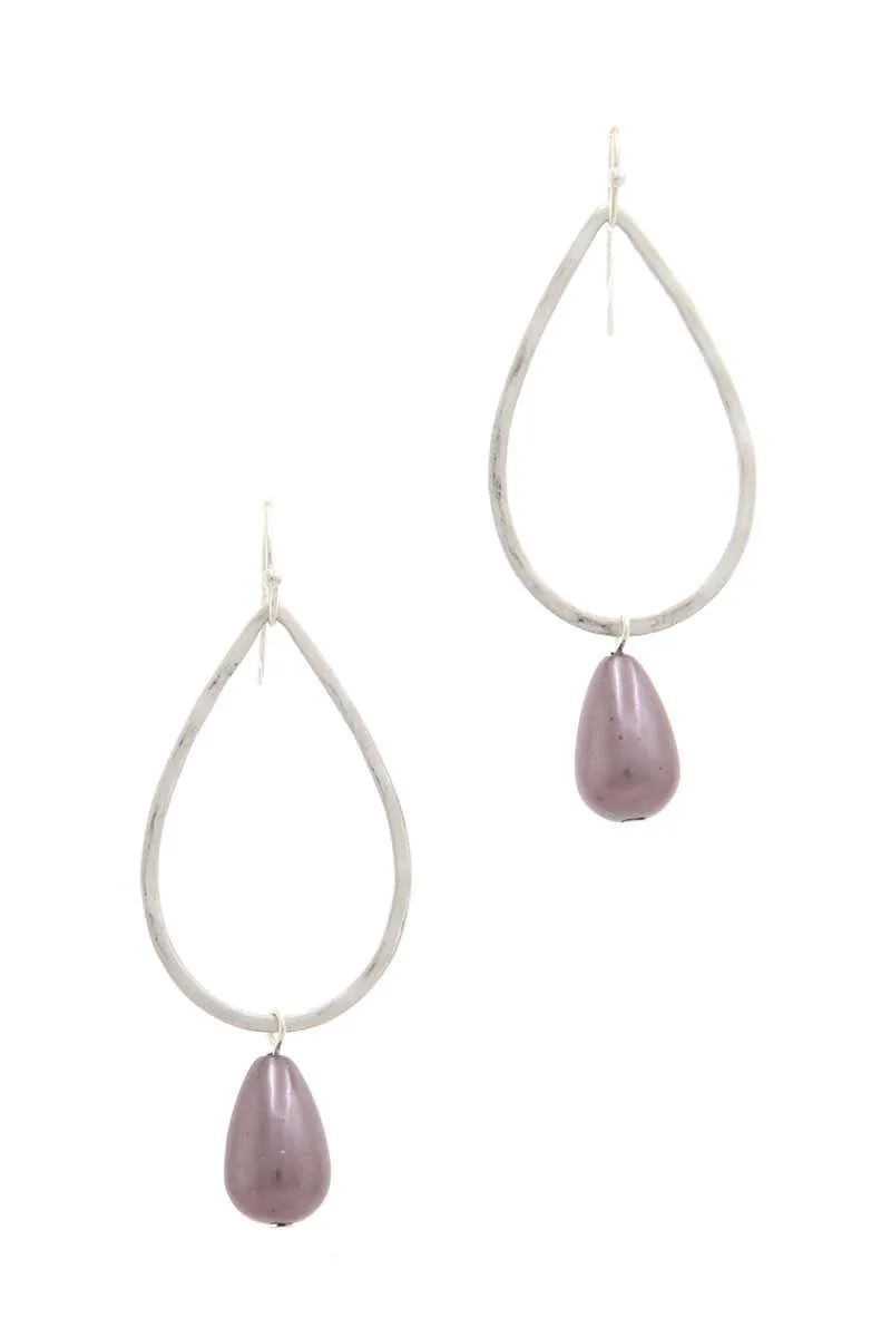 Teardrop Shape Bead Dangle Drop Earring
