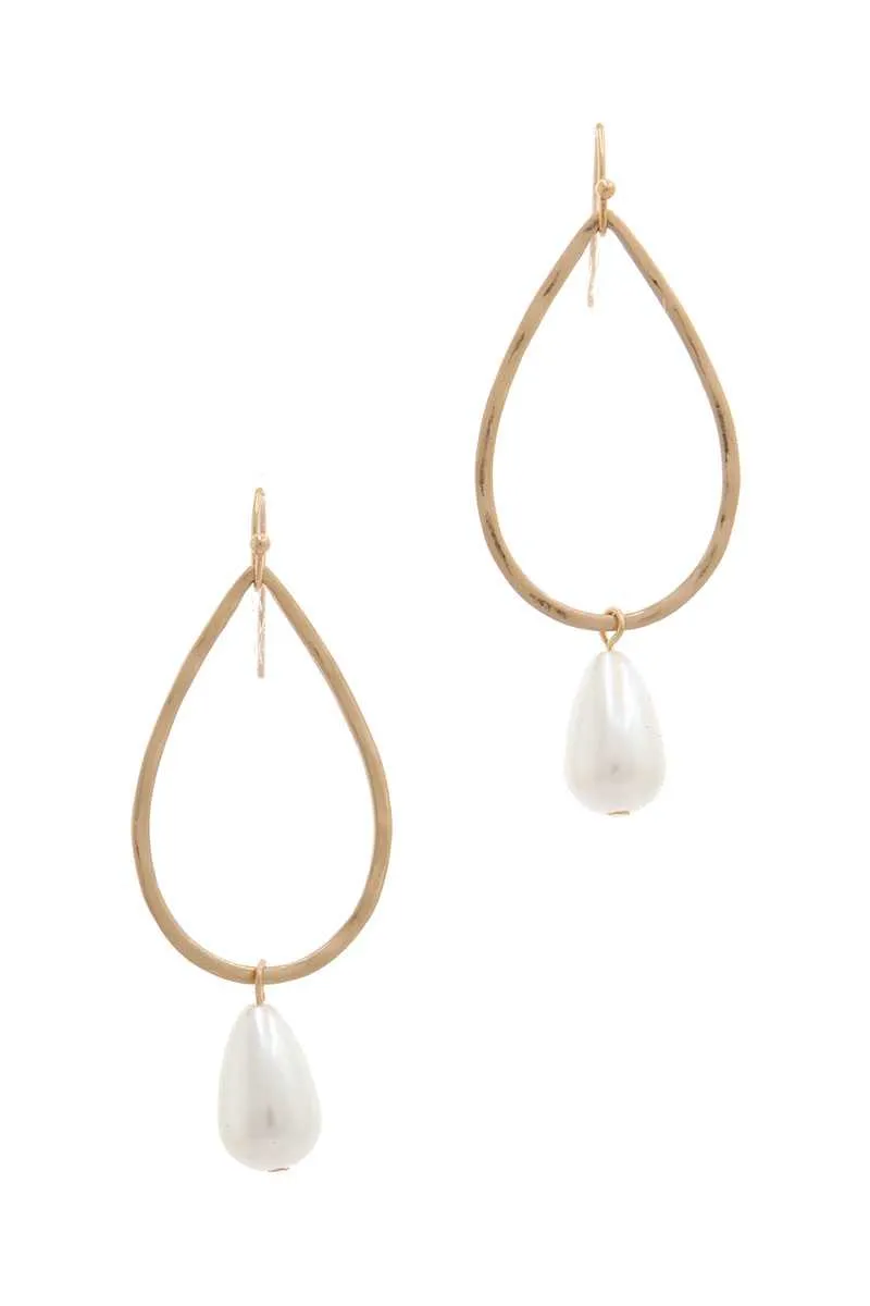 Teardrop Shape Bead Dangle Drop Earring