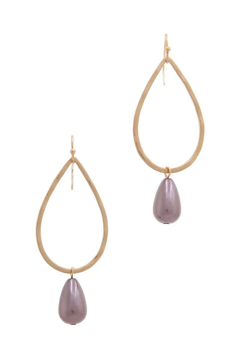 Teardrop Shape Bead Dangle Drop Earring