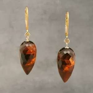 Tigers Eye Faceted Drop Earrings